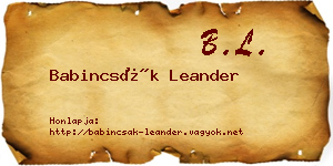 Babincsák Leander névjegykártya